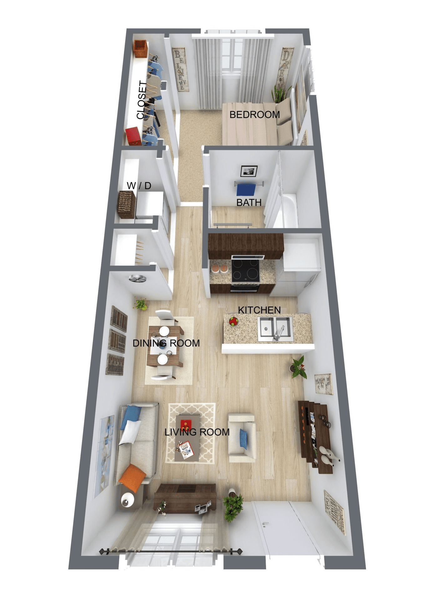 1 Bed, 1 Bath Apartment - 514 sq. ft 1 Bed, 1 Bath Apartment
